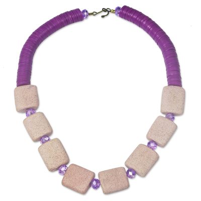 Eco-Friendly Beaded Purple Necklace
