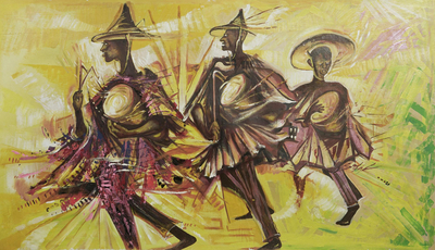 Acrylic Drumming Painting from Ghana