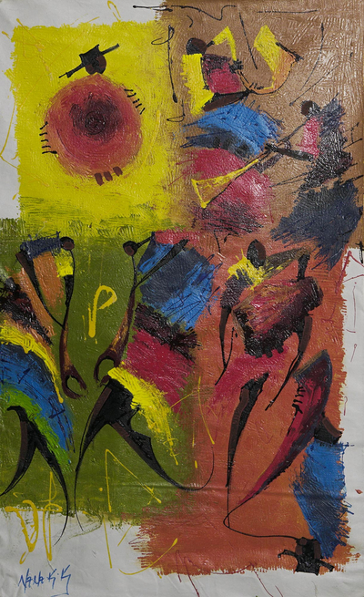 Abstract Acrylic Painting on Cotton