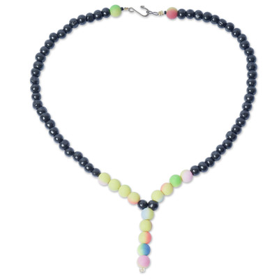 Ghanaian Artisan Arranged Recycled Glass Pendant Necklace