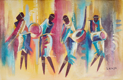 Acrylic on Canvas Painting of Musicians