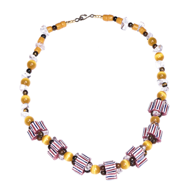 Eco-Friendly Glass Beaded Necklace from Ghana