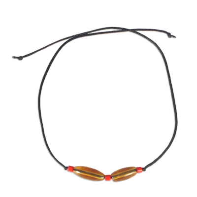 Handcrafted Orange and Red Glass Beaded Anklet
