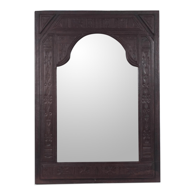 Handcrafted Leather Mirror from Ghana