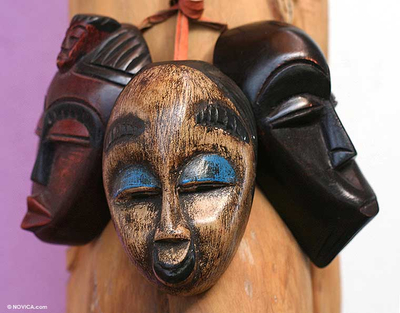 African Mask Christmas Ornaments (Set of 3)