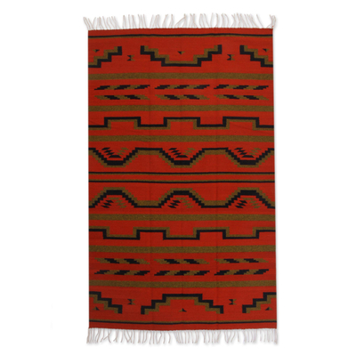 Zapotec Rug Artisan Hand Woven 4 X 6.5