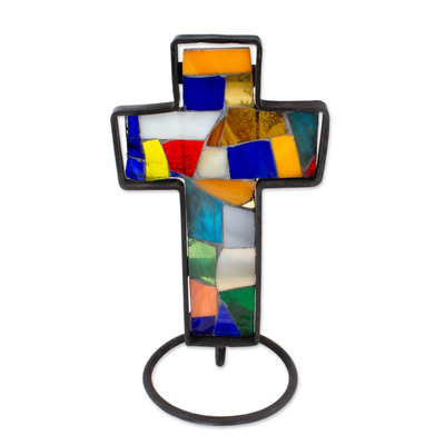 Stained glass candleholder
