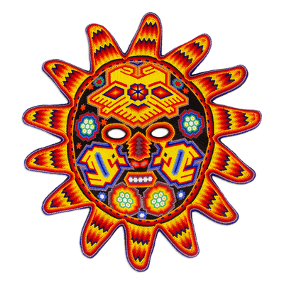 Hand Made Mexican Hand Beaded Huichol Mask