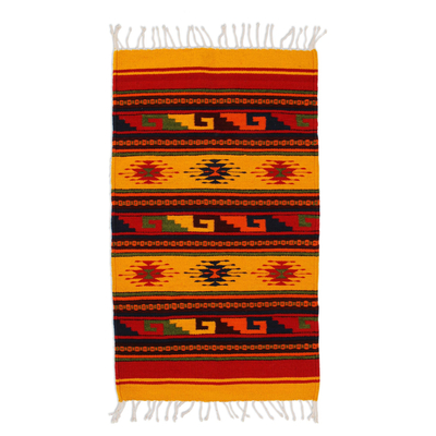 Zapotec Wool Rug 2 X 3 Hand Loomed in Mexico