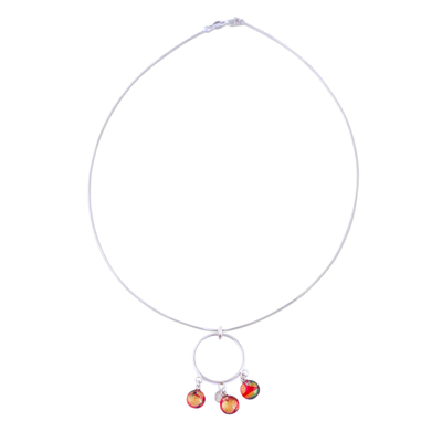 Dichroic art glass pendant necklace 