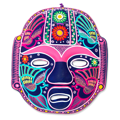 Handmade Mexican Folk Art Ceramic Wall Mask