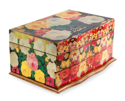Handcrafted Floral Decoupage Jewelry Box