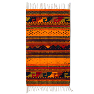 Zapotec Wool Striped Area Rug (2x3.5)