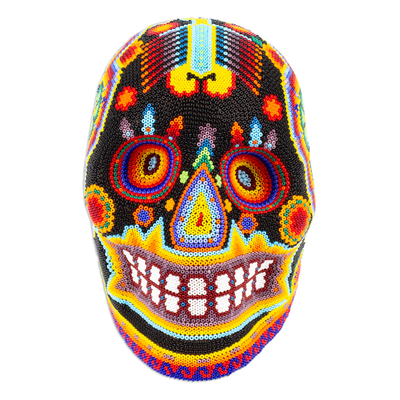 Huichol Beadwork Day of the Dead Skull
