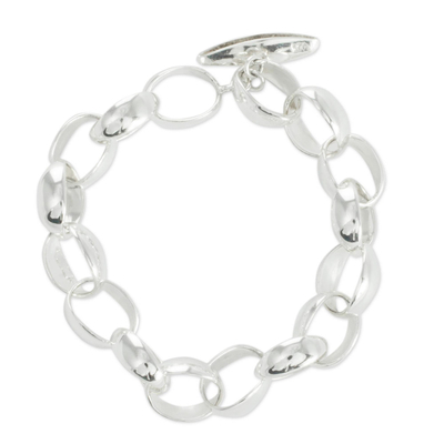 Taxco Silver Jewelry Handcrafted Chain Bracelet