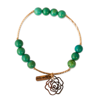 Handcrafted Gold Plated Bracelet with Recon Turquoise