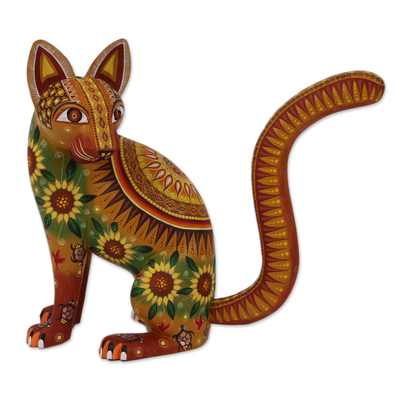 Mexico Oaxaca Folk Art Alebrije Mystical Cat Sculpture
