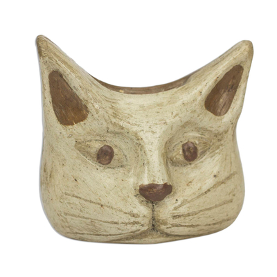 Animal Theme Burnished Clay Incense Holder from Mexico