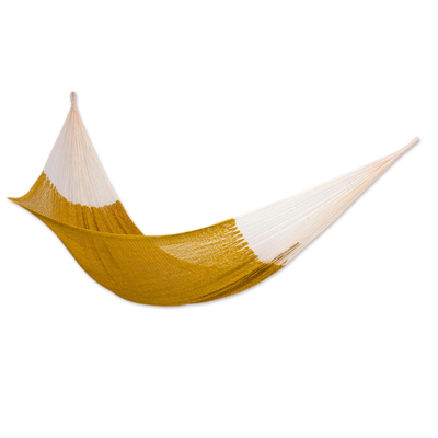 Mustard Yellow Cotton Hand Woven Maya Double Hammock