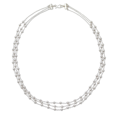Taxco Artisan Crafted 3-strand Sterling Silver Necklace