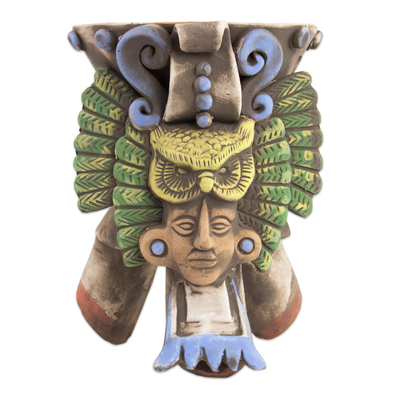 Mexican Archaeology Inspired Ceramic Owl Incense Holder
