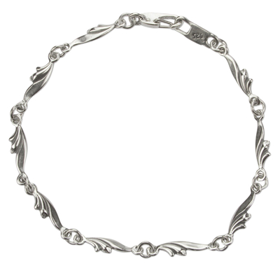 Sterling Silver Artisan Crafted Link Bracelet from Mexico