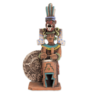 Mexico Archaeology Ceramic Aztec Drummer Sculpture