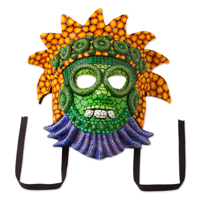 Handcrafted Mexican Rain God Mask in Papier Mache