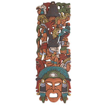 Hand Painted Ceramic Mayan Mask from Mexico