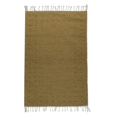 Handwoven Zapotec Wool Area Rug in Amber (2.5x5)