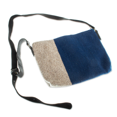 Handwoven Wool Sling in Royal Blue from Mexico