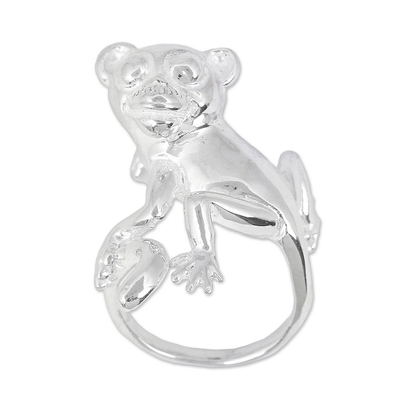 Sterling Silver Monkey Cocktail Ring