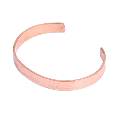 High-Polish Copper Cuff Bracelet from Mexico