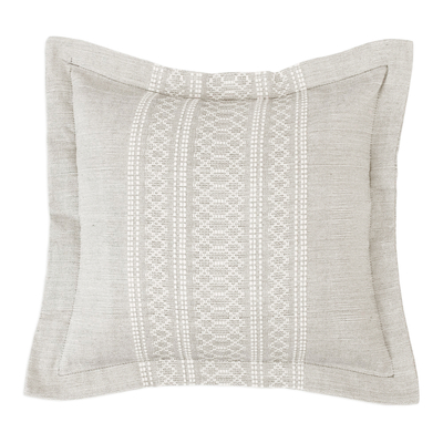 Cotton and Silk Blend Cushion Cover in Grey from Mexico