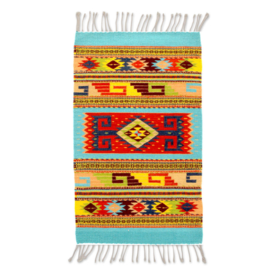 Zapotec Geometric Wool Area Rug from Mexico (2x3)