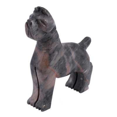 Marble Dog Sculpture in Grey from Mexico