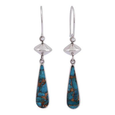 Composite Amazonite Dangle Earrings from Mexico