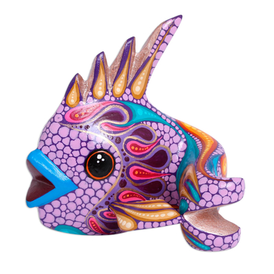 Handcrafted Wood Alebrije Fish Figurine from Mexico