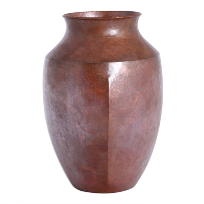Handcrafted Copper Vase from Mexico