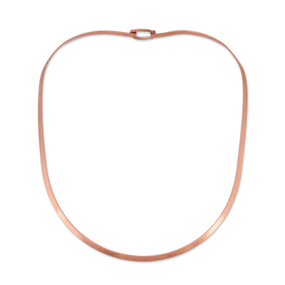 Brushed-Satin Copper Collar Necklace from Mexico