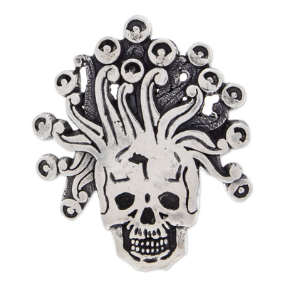 Sterling Silver Aztec God Pendant from Mexico