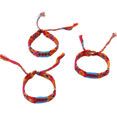 Bright Cotton Wristband Bracelet from Mexico (Set of 3)