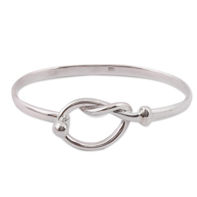 Lasso Motif Sterling Silver Bangle Bracelet from Mexico