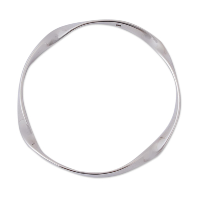 Modern Sterling Silver Bangle Bracelet from Mexico