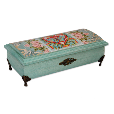 Butterfly Heart Decoupage Wood Decorative Box from Mexico