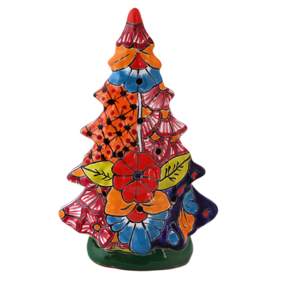 Christmas Tree Talavera Ceramic Lantern from Mexico