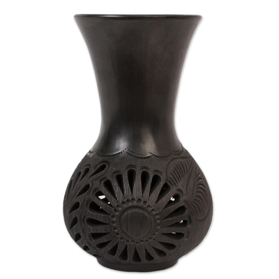 Floral Barro Negro Ceramic Decorative Vase