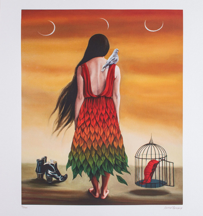 Signed Surrealist Giclee Print by a Mexican Artist