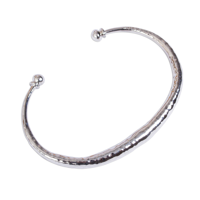 Taxco Hammered Sterling Silver Cuff Bracelet from Mexico