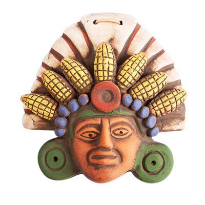 God of Corn Ceramic Mask Crafted in Mexico